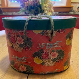 Charming Floral Storage Box - Red and Green